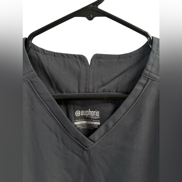 Cherokee charcoal grey scrub short sleeve top - Picture 3 of 4